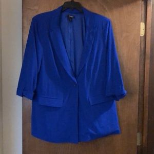 Blue single button blazer